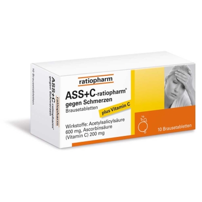 ASS + C-ratiopharm ® Brausetabletten gegen Schmerzen.