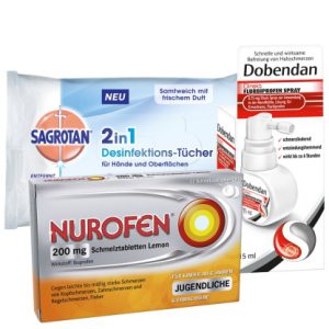 Erkältungsset Dobendan® Direkt Flurbiprofen + NUROFEN® 200 mg + SAGROTAN® 2in1